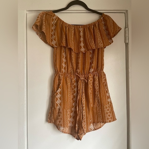 Iris Orange Shorts Romper With pockets Size Small - Picture 2 of 5
